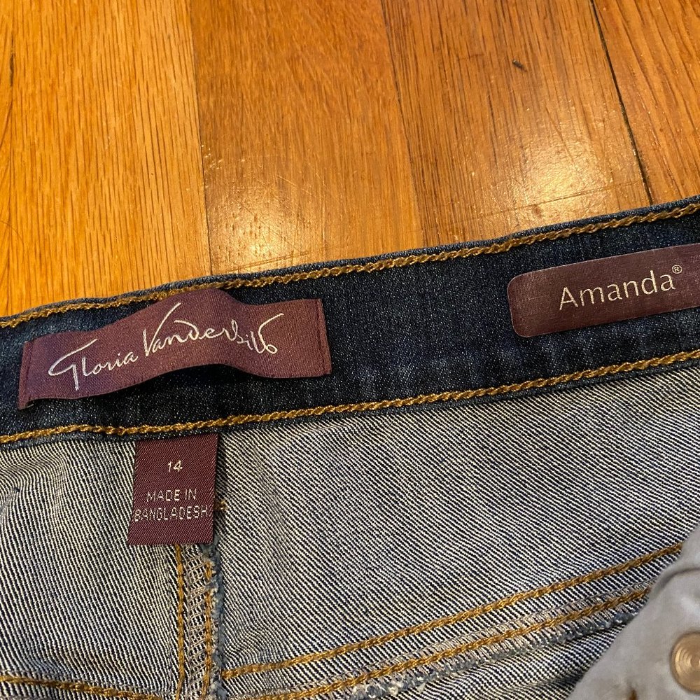 Gloria Vanderbilt AMANDA Blue Jeans Size 14S - Picture 4 of 6